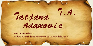 Tatjana Adamović vizit kartica